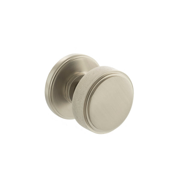 Millhouse Brass Harrison Solid Brass Knurled Mortice Door Knob on Concealed Fix Rose