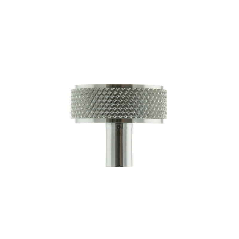 Millhouse Brass Hargreaves Disc Knurled Cabinet Knob Concealed Fix