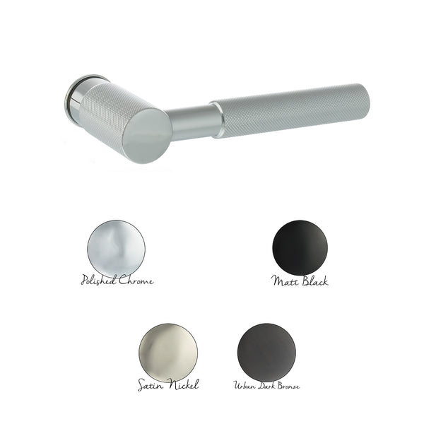 Millhouse Brass Mason Lever Door Handle on Concealed Round Rose in Satin Nickel