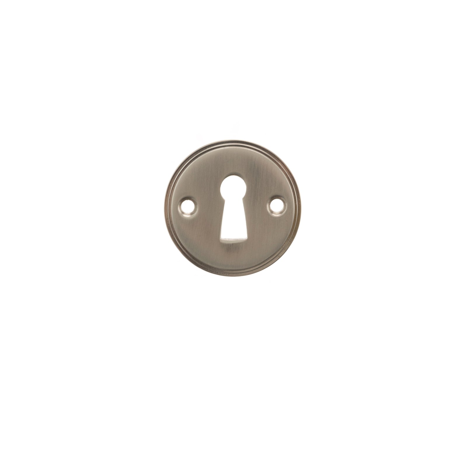 Millhouse Brass Solid Brass Open Key Hole Escutcheon Escutcheon Atlantic Pair Satin Nickel 