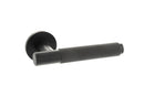 Millhouse Brass Crompton Designer Lever 5mm Slimline Round Rose in Matt Black Designer Lever Handle Atlantic 