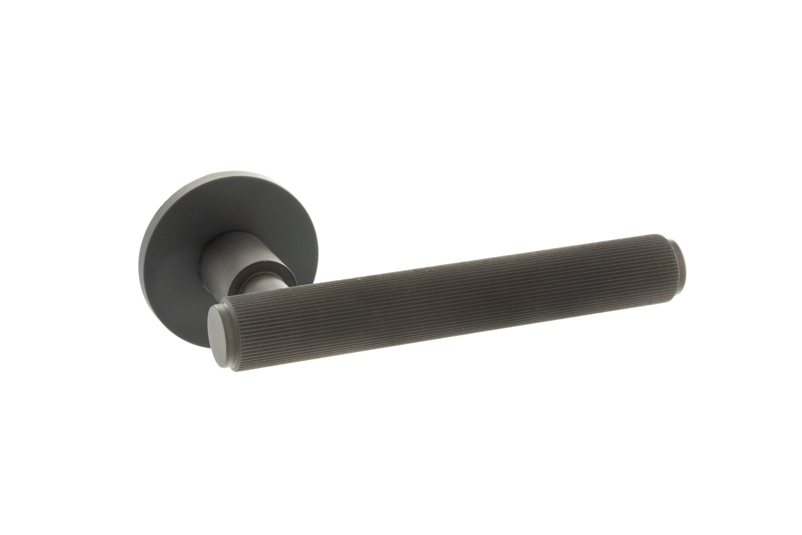 Millhouse Brass Stephenson Designer Lever 5mm Slimline Round Rose (Latch & Hinges Included) Designer Lever Handle Atlantic Set Urban Dark Bronze 