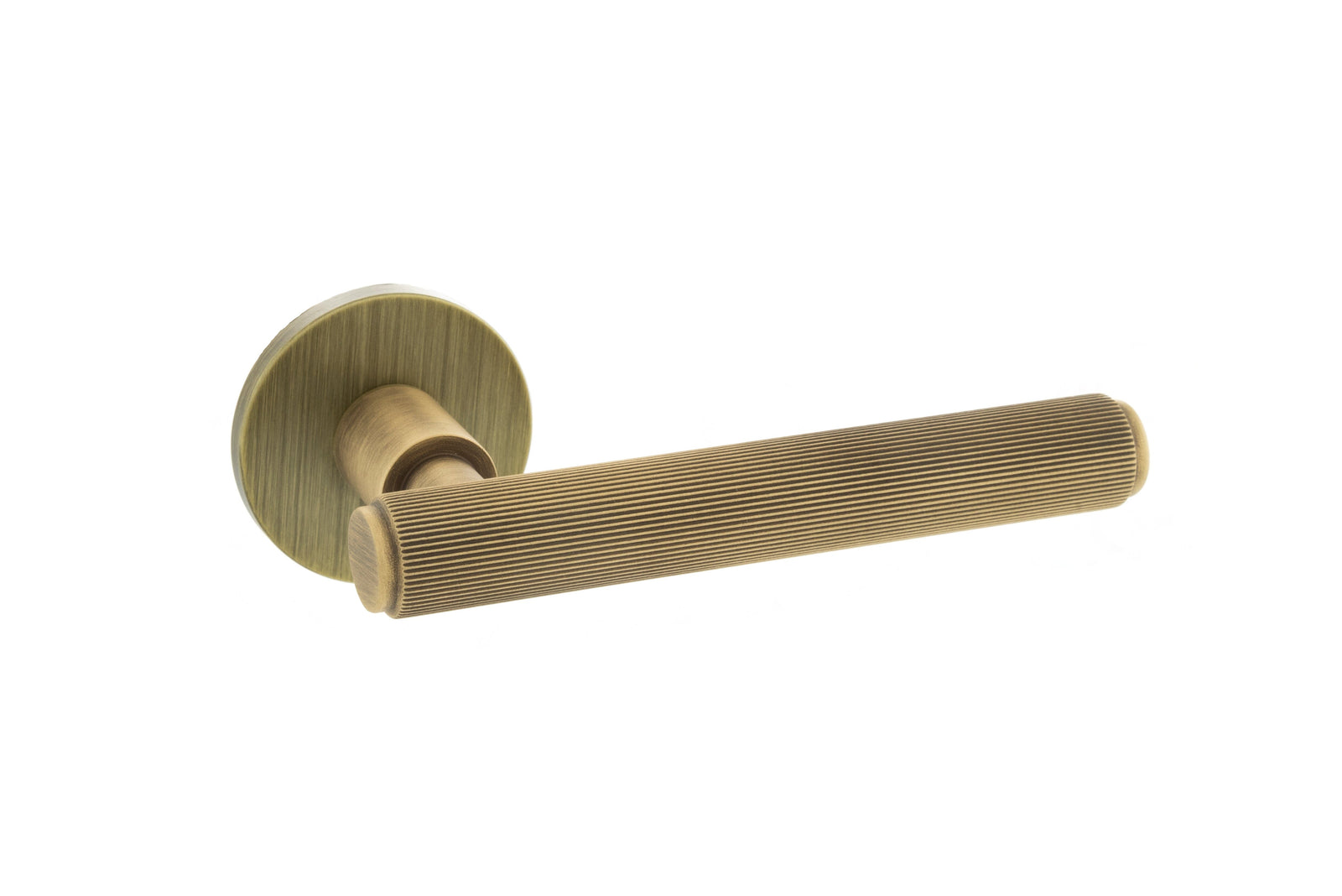 Millhouse Brass Stephenson Designer Lever 5mm Slimline Round Rose (Latch & Hinges Included) Designer Lever Handle Atlantic Set Yester Bronze 