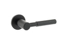 Millhouse Brass Mason Designer Lever 5mm Slimline Round Rose in Matt Black Designer Lever Handle Atlantic 