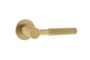 Millhouse Brass Mason Designer Lever 5mm Slimline Round Rose (Latch & Hinges Included) Designer Lever Handle Atlantic Set Satin Brass 