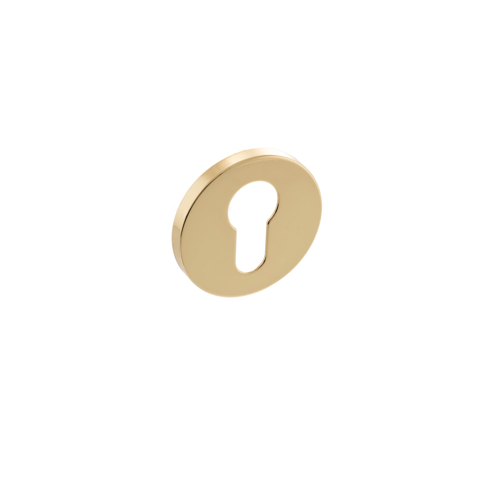 Millhouse Brass Euro Escutcheon 5mm Slimline Round Rose Escutcheon Atlantic Pair Polished Brass 