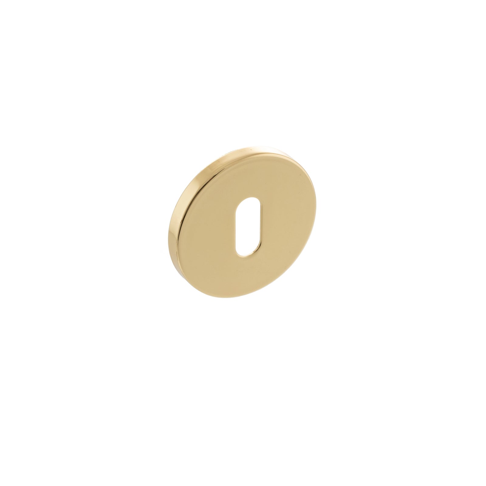 Millhouse Brass Key Escutcheon 5mm Slimline Round Rose Escutcheon Atlantic Pair Polished Brass 