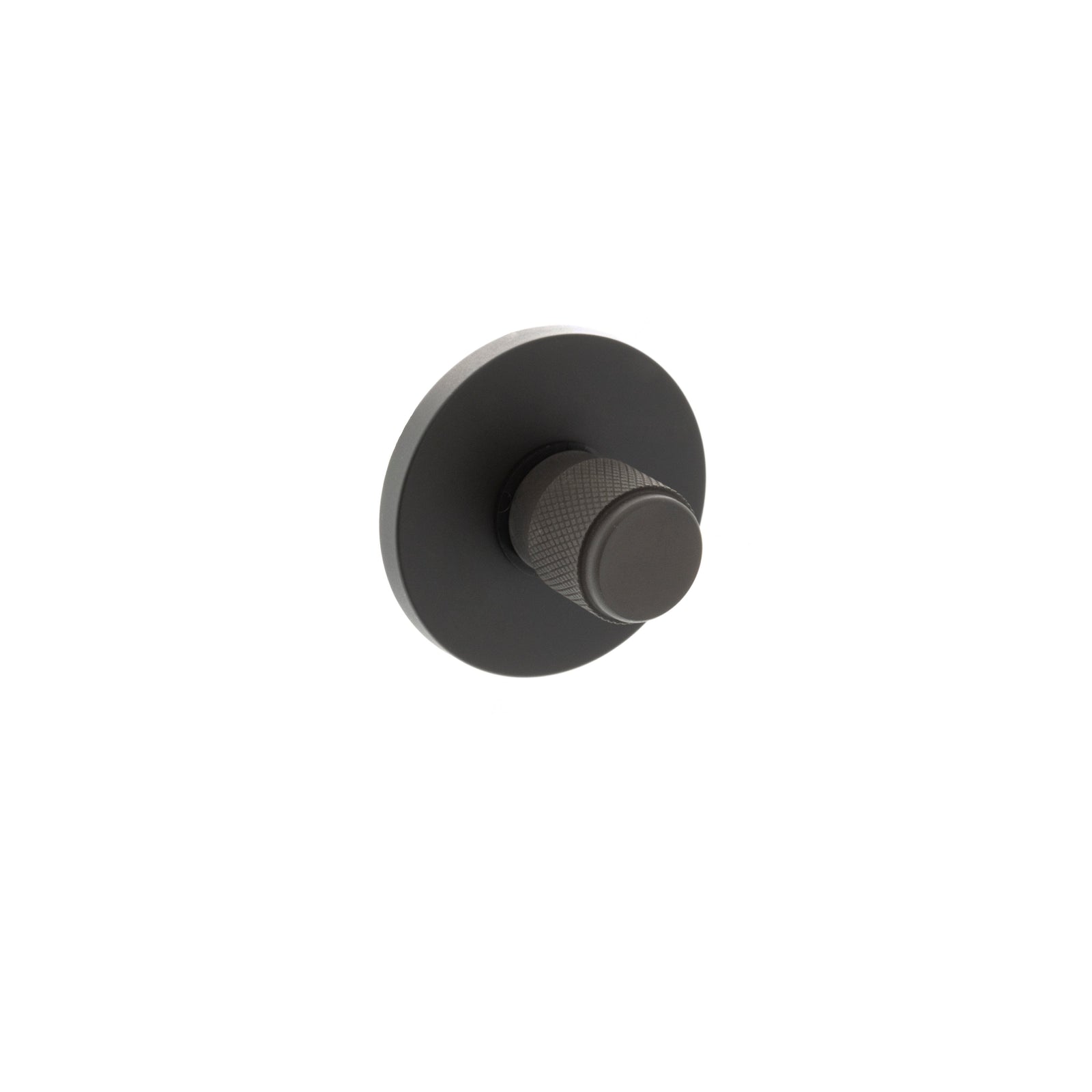 Millhouse Brass Knurled WC Turn and Release 5mm Slimline Round Rose Bathroom Lock Atlantic Each Urban Dark Bronze 