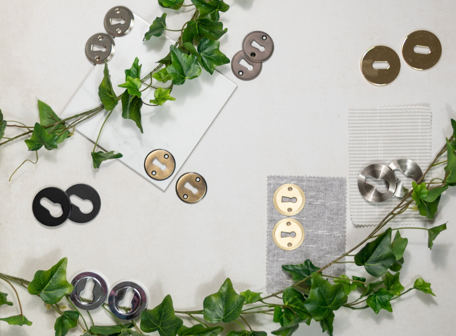 Millhouse Brass Key Escutcheon Round Rose in Matt Black Escutcheon Atlantic 