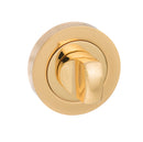 Mediterranean WC Turn and Release Round Rose in Polished Brass Bathroom Lock Atlantic 