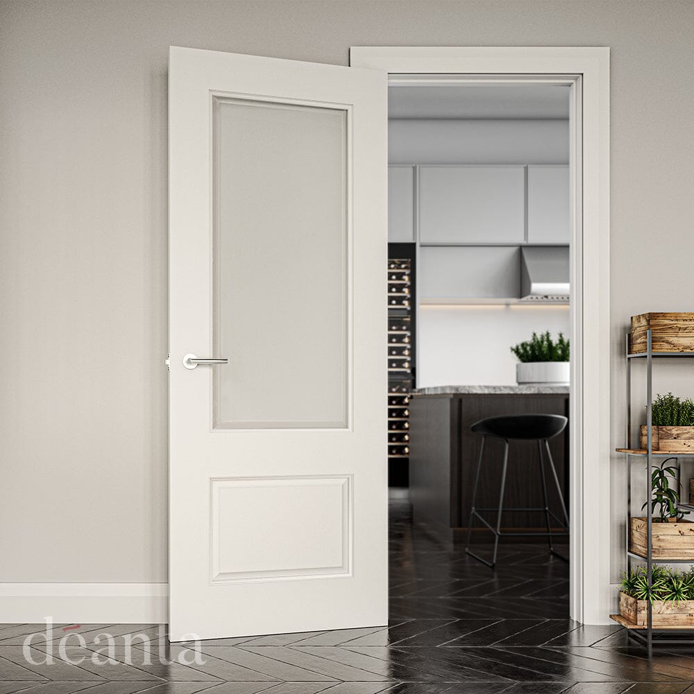 Madison White Primed Clear Bevelled Glazed Internal Door Internal Door Deanta 