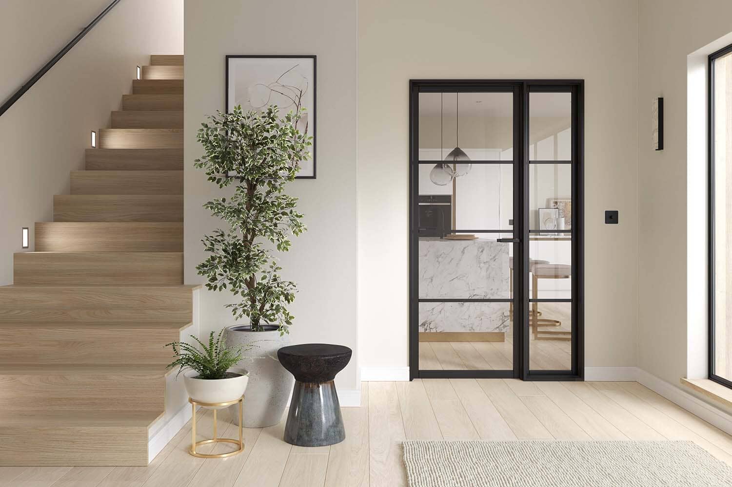 Internal Black Door & Sidelight Primed Door Frame Door Frame LPD Doors 