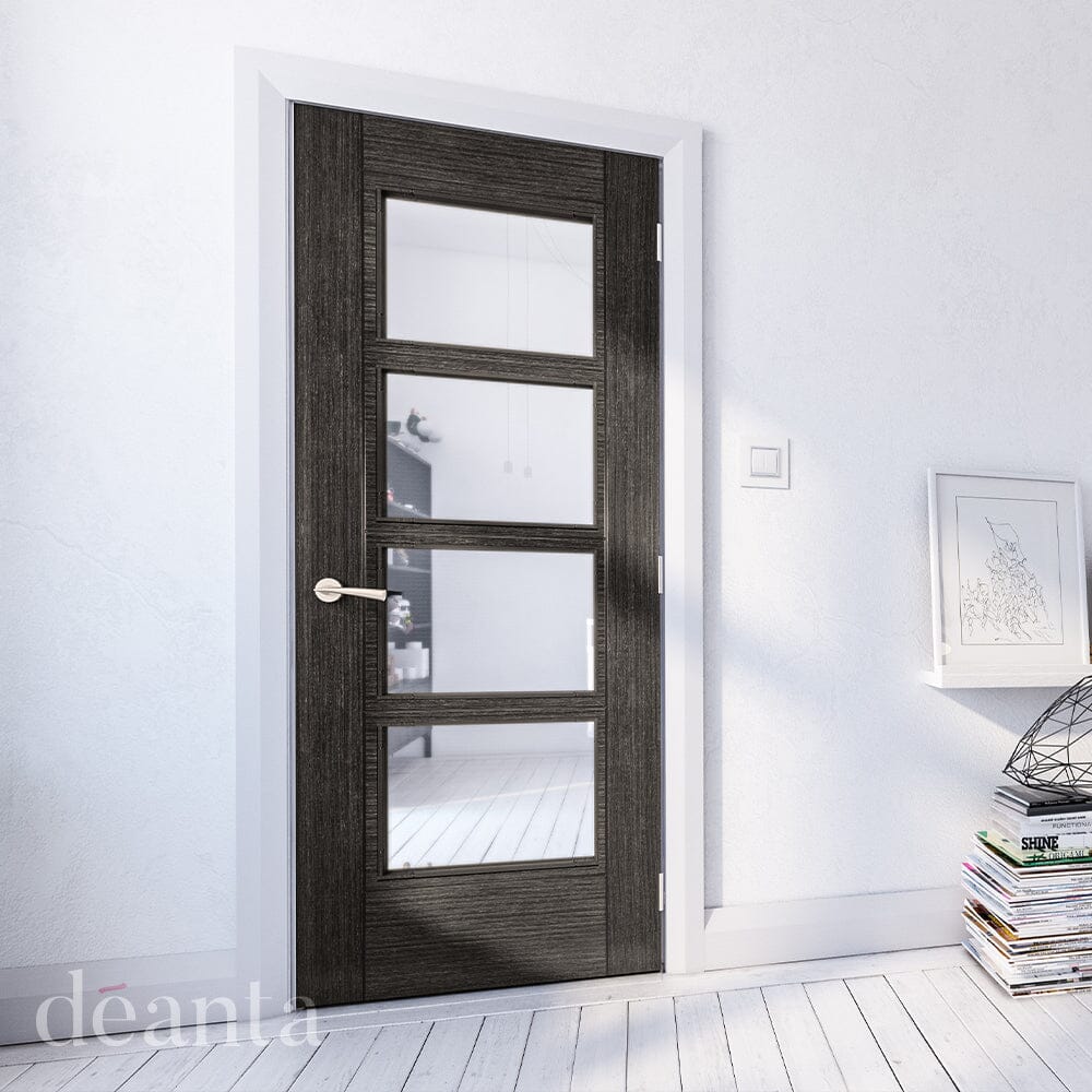 Montreal Dark Grey Ash Glazed Internal Fire Door Internal Door Deanta 