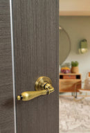 Old English Wrexham Lever Round Rose in Matt Antique Brass Lever on Round Rose Atlantic 