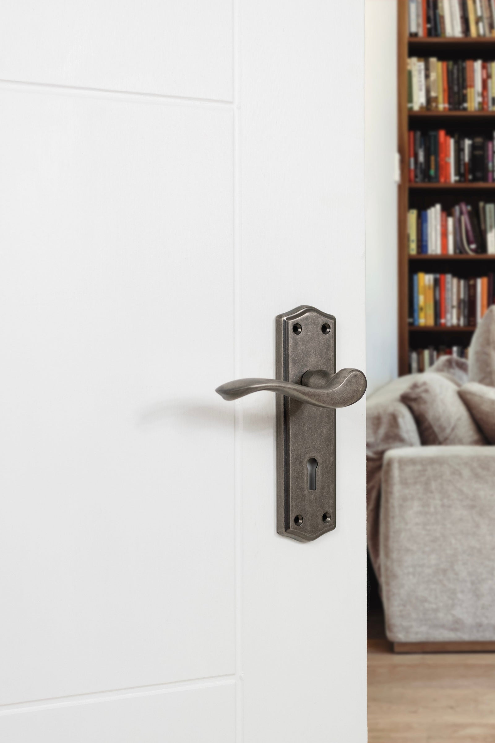 Old English Warwick Key Lever Backplate (Latch & Hinges Included) Lever on Backplate Atlantic 