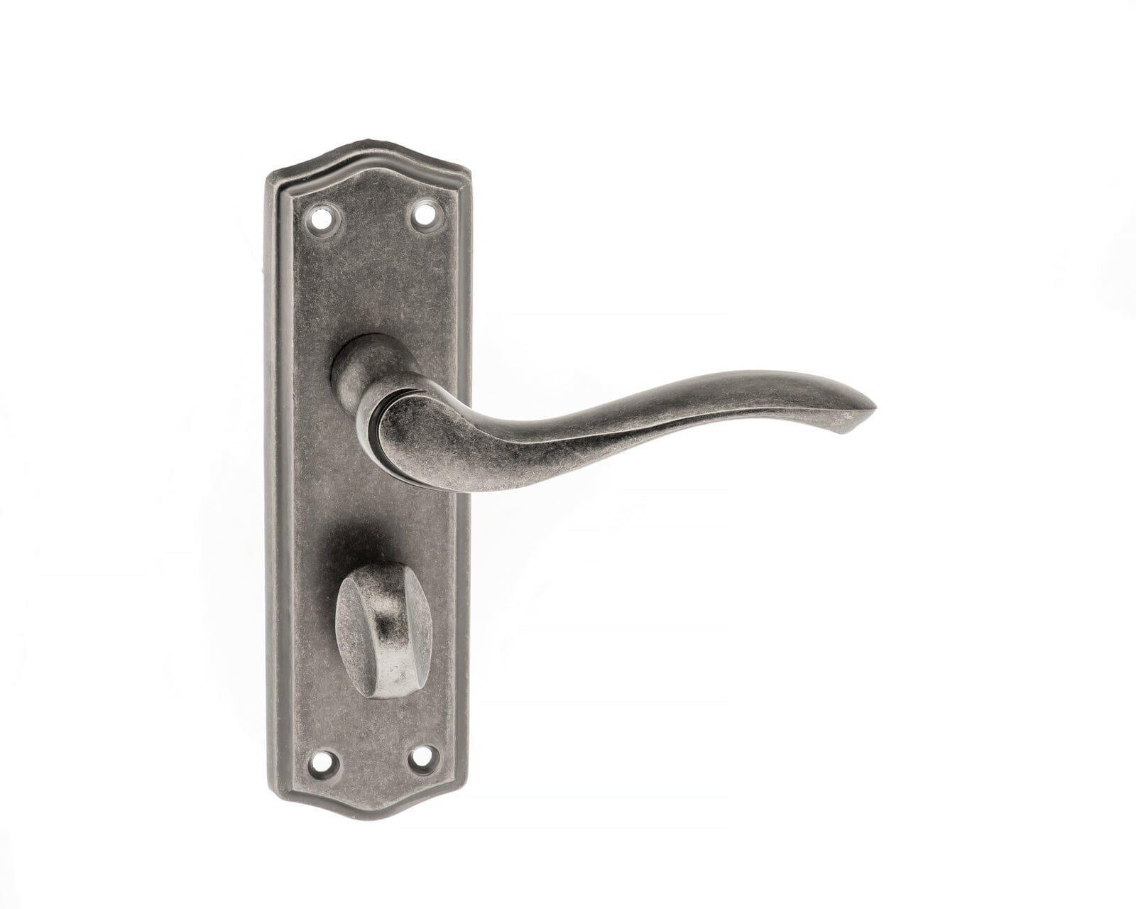 Old English Warwick WC Lever Backplate (Latch & Hinges Included) Lever on Backplate Atlantic Set Distressed Silver 