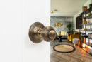Old English Ripon Solid Brass Reeded Mortice Knob Concealed Fix Rose in Antique Brass Door Knob Atlantic 