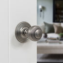 Old English Ripon Solid Brass Reeded Mortice Knob Concealed Fix Rose