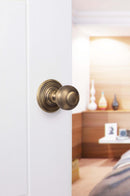 Old English Ripon Solid Brass Reeded Mortice Knob Concealed Fix Rose (Latch & Hinges Included) Door Knob Atlantic 