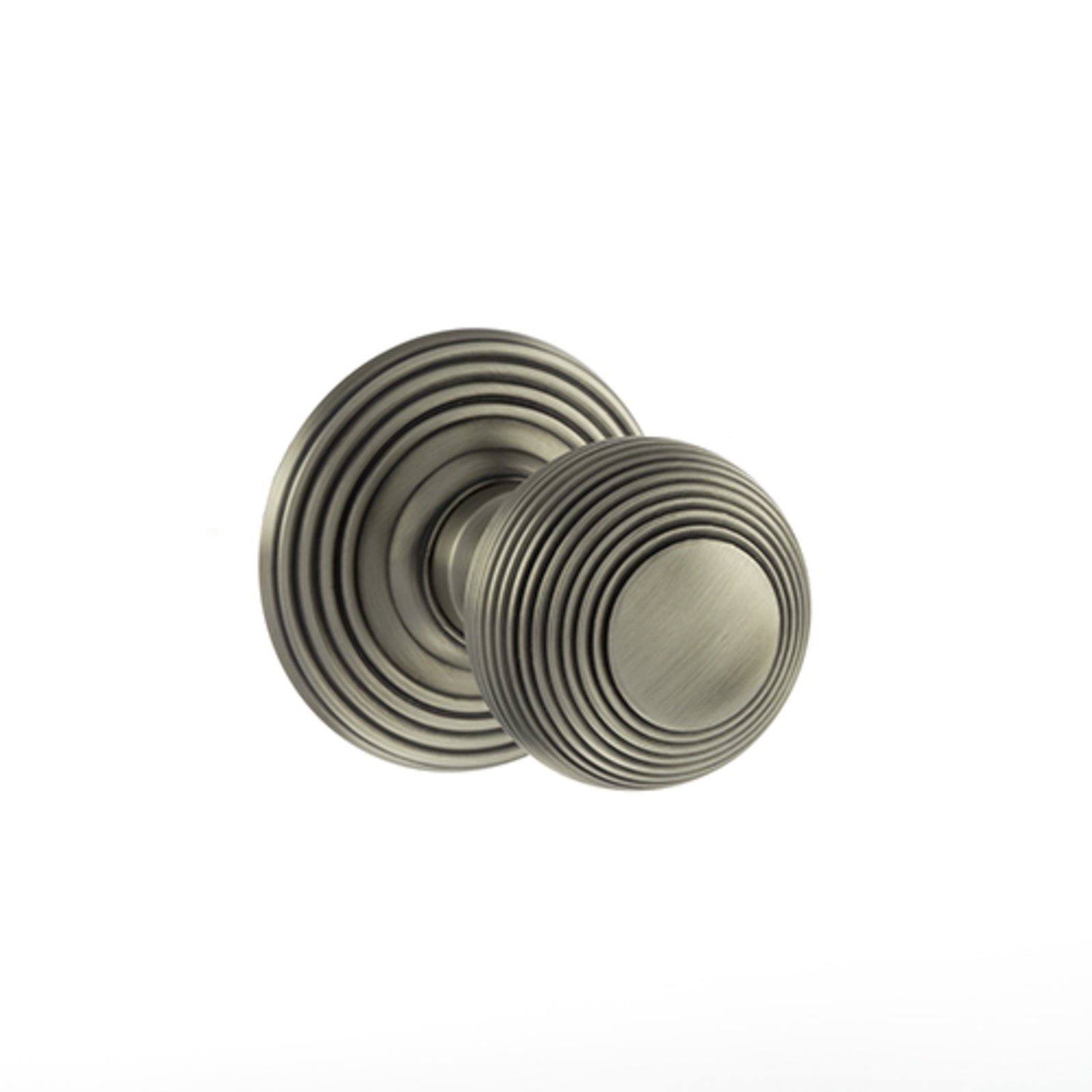 Old English Ripon Solid Brass Reeded Mortice Knob Concealed Fix Rose