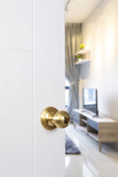 Old English Ripon Solid Brass Reeded Mortice Knob Concealed Fix Rose (Latch & Hinges Included) Door Knob Atlantic 