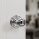 Old English Ripon Solid Brass Reeded Mortice Knob Concealed Fix Rose