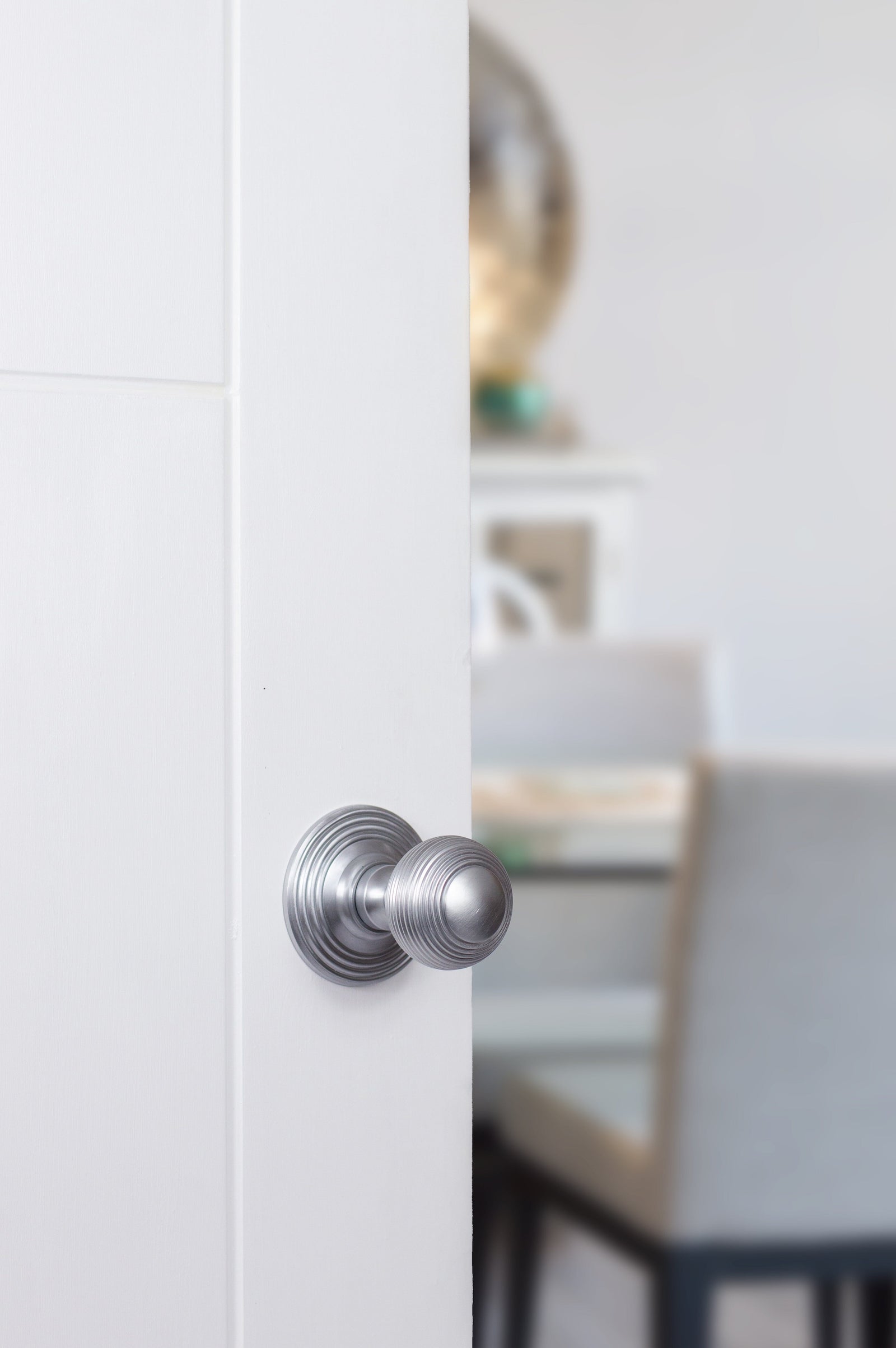 Old English Ripon Solid Brass Reeded Mortice Knob Concealed Fix Rose (Latch & Hinges Included) Door Knob Atlantic 