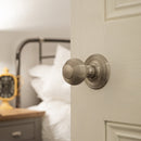 Old English Ripon Solid Brass Reeded Mortice Knob Concealed Fix Rose