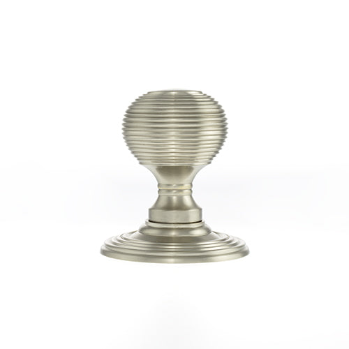 Old English Ripon Solid Brass Reeded Mortice Knob Concealed Fix Rose