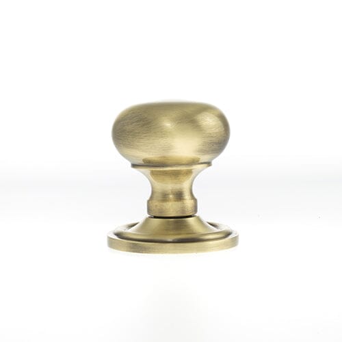 Old English Harrogate Solid Brass Mushroom Mortice Knob Concealed Fix Rose in Antique Brass Mortice Knob Atlantic 
