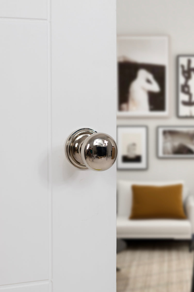 Old English Harrogate Solid Brass Mushroom Mortice Knob Concealed Fix Rose (Latch & Hinges Included)