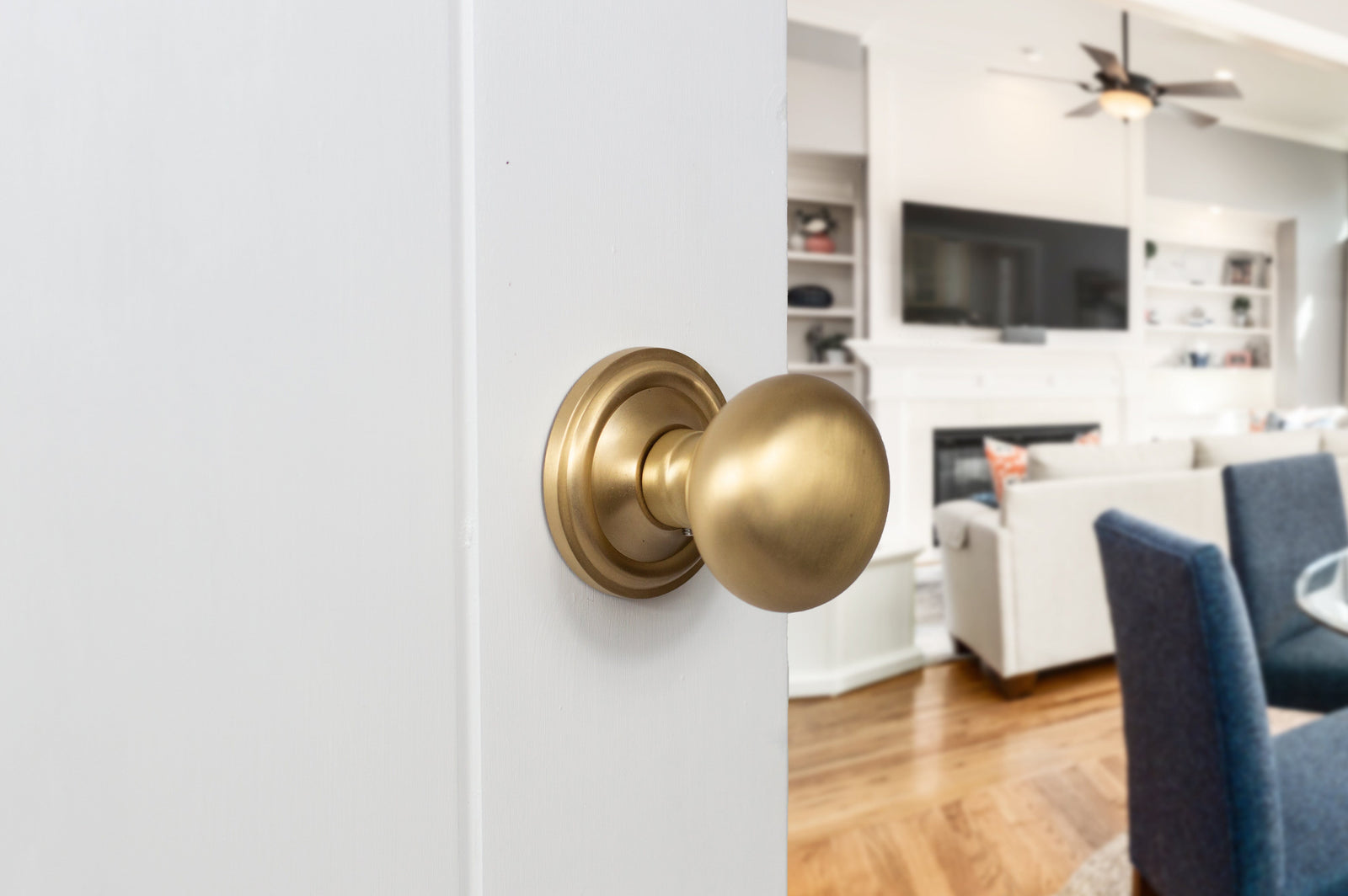 Old English Harrogate Solid Brass Mushroom Mortice Knob Concealed Fix Rose (Latch & Hinges Included) Mortice Knob Atlantic 