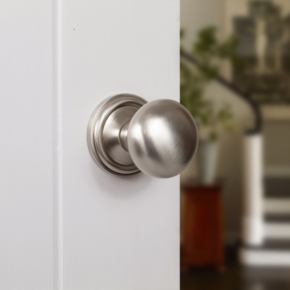 Old English Harrogate Solid Brass Mushroom Mortice Knob Concealed Fix Rose