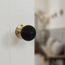 Old English Whitby Ebony Wood Reeded Mortice Knob 60mm Face Fix Rose
