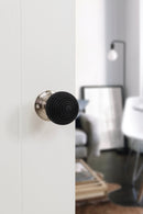 Old English Whitby Ebony Wood Reeded Mortice Knob 60mm Face Fix Rose (Latch & Hinges Included) Door Knob Atlantic 