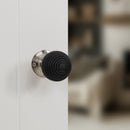 Old English Whitby Ebony Wood Reeded Mortice Knob 60mm Face Fix Rose