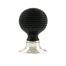 Old English Whitby Ebony Wood Reeded Mortice Knob 60mm Face Fix Rose (Latch & Hinges Included) Door Knob Atlantic 