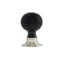 Old English Whitby Ebony Wood Reeded Mortice Knob 60mm Face Fix Rose (Latch & Hinges Included) Door Knob Atlantic 