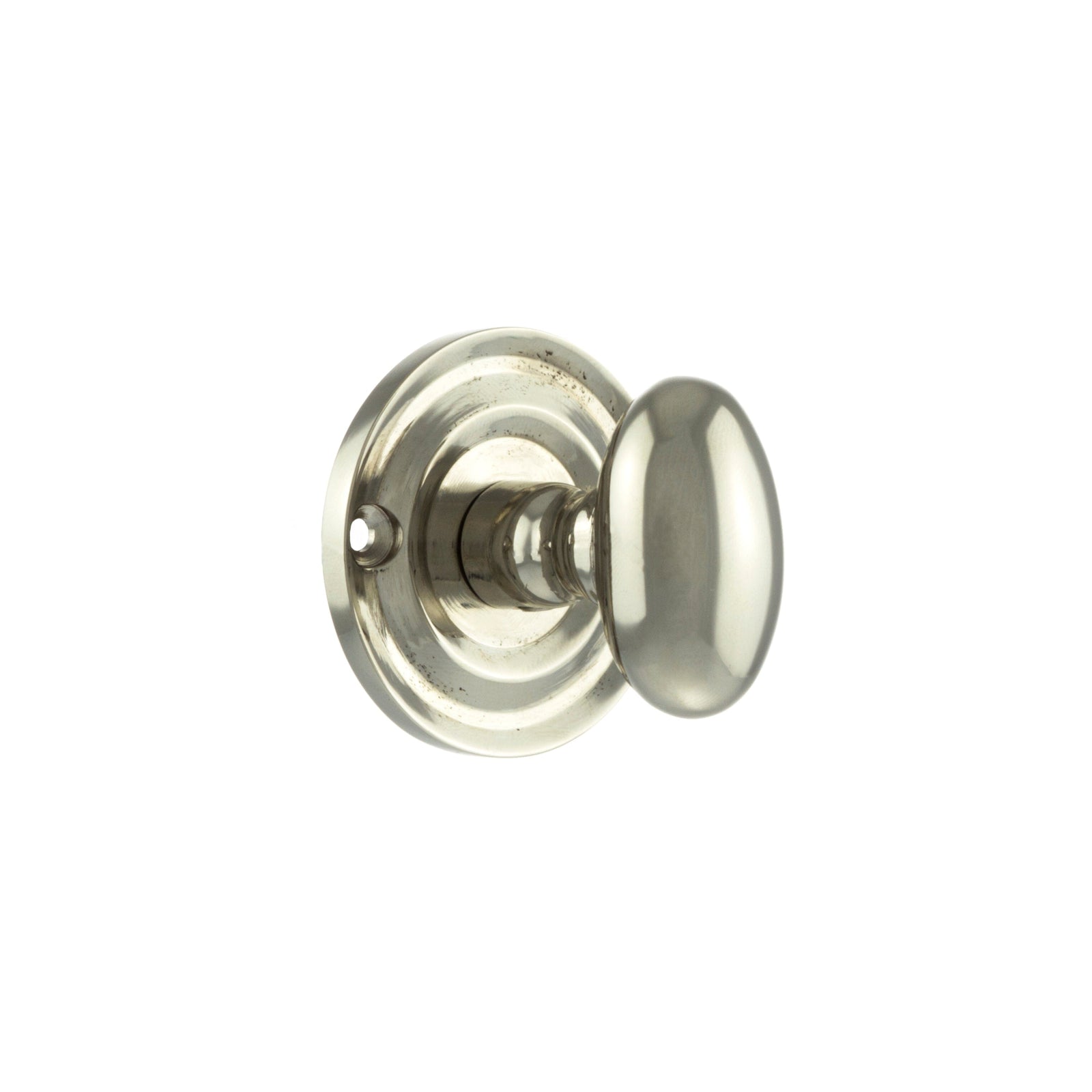 Old English Solid Brass Oval WC Turn and Release Bathroom Lock Atlantic Each Polished Nickel 