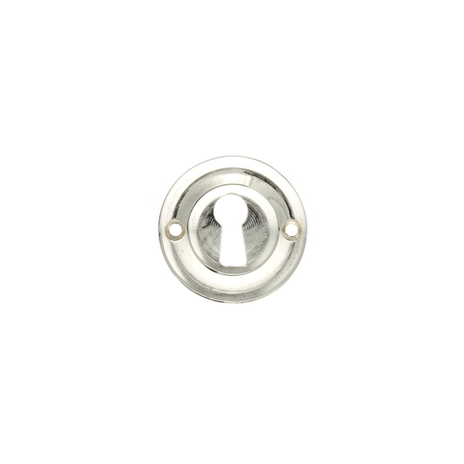 Old English Solid Brass Open Key Hole Escutcheon Escutcheon Atlantic Pair Polished Nickel 
