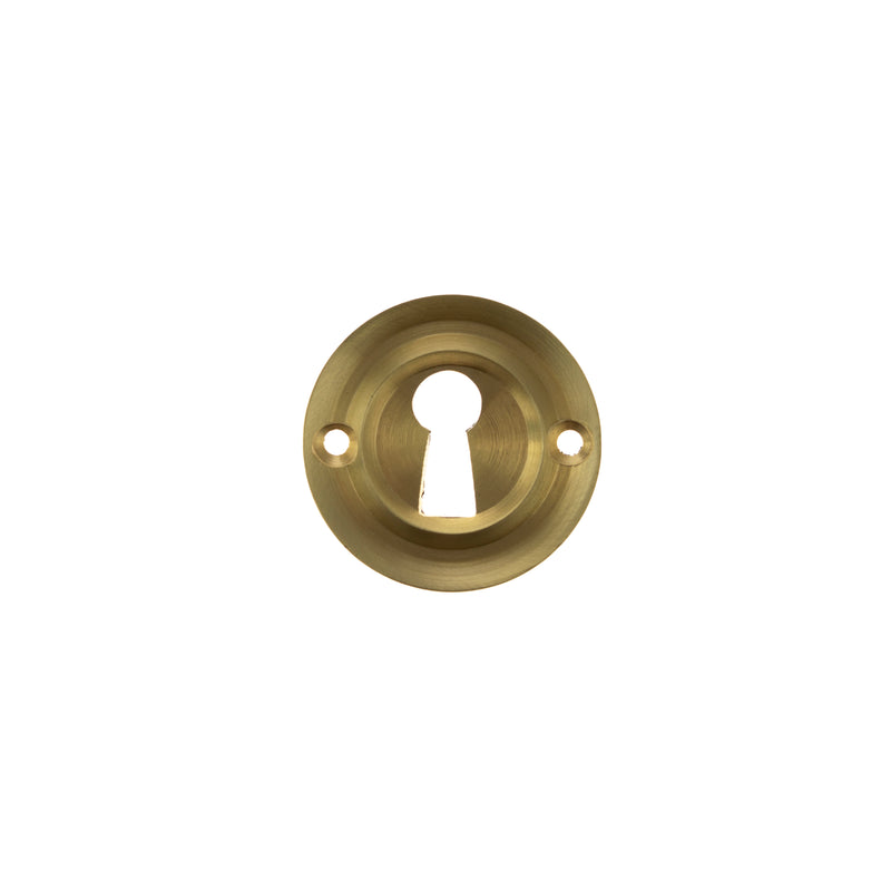 Old English Solid Brass Open Key Hole Escutcheon