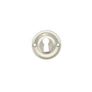Old English Solid Brass Open Key Hole Escutcheon Escutcheon Atlantic Pair Satin Nickel 
