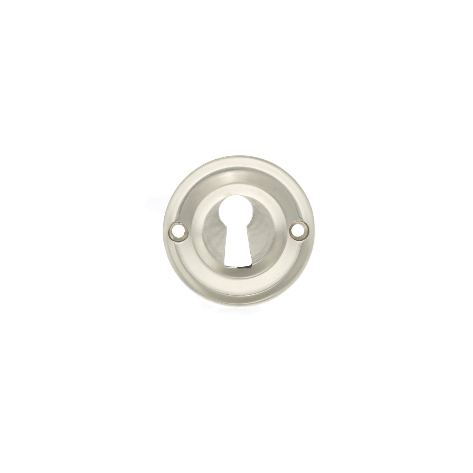 Old English Solid Brass Open Key Hole Escutcheon Escutcheon Atlantic Pair Satin Nickel 