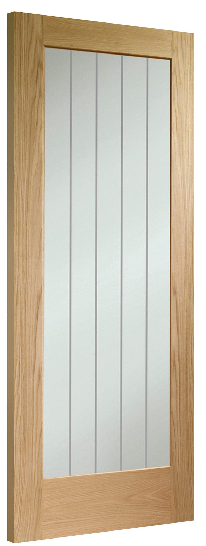 Suffolk P10 Internal Oak Fire Door FD30 with Clear Etched Glass