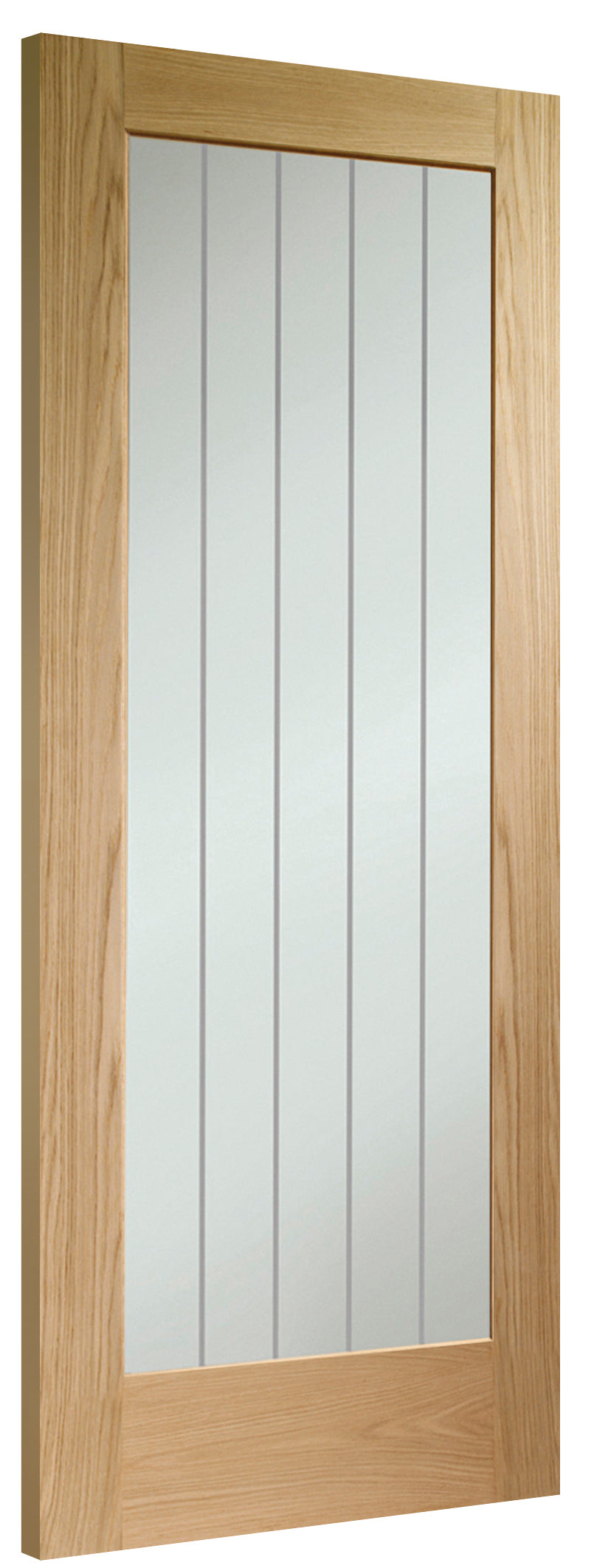 Suffolk Original Oak 1 Light Pre-Finished Internal Door with Clear Etched Glass