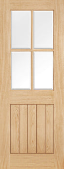 Oak Belize Unfinished 4 Light Glazed Unfinished Internal Door Internal Door LPD Doors 