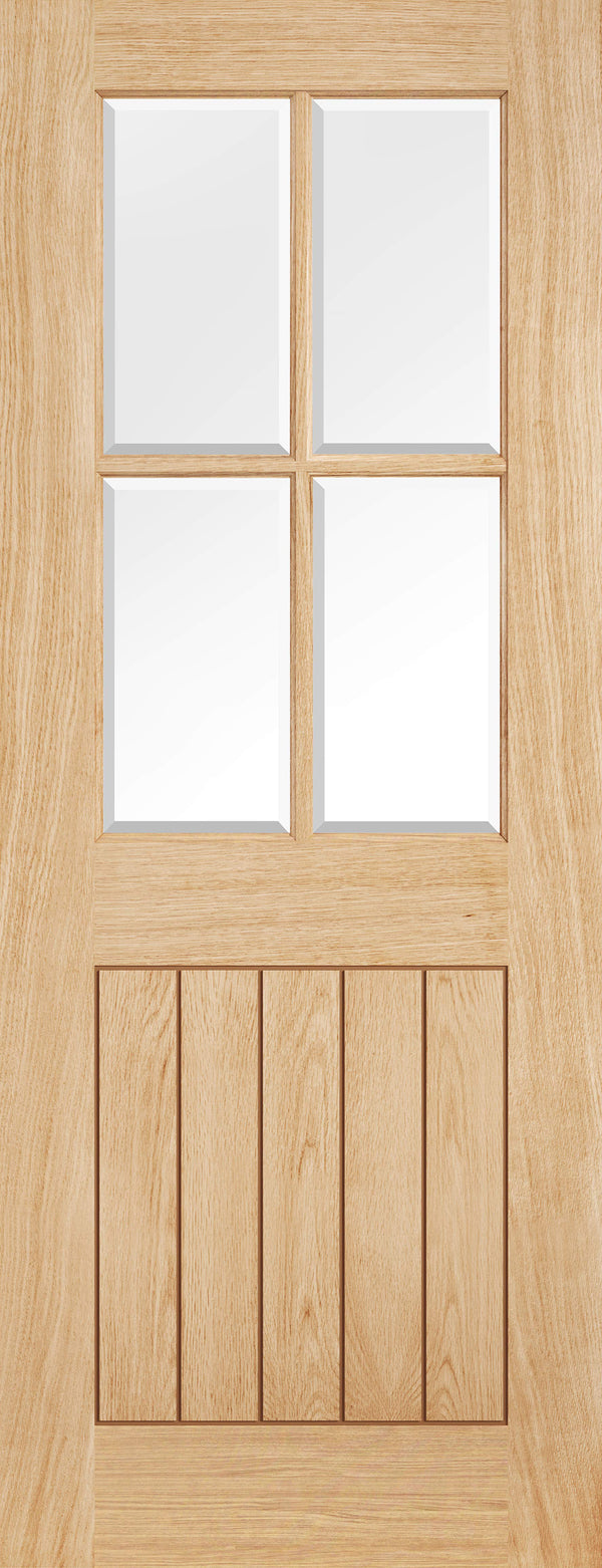 Oak Belize Unfinished 4 Light Glazed Unfinished Internal Door