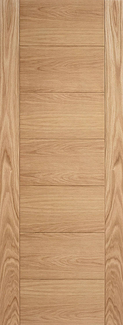 Oak Carini 7 Panel Unfinished Internal Fire Door FD30