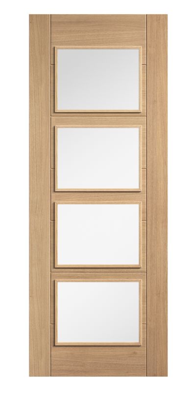 Oak Carini Glazed 4L Pre-Finished Internal Door Internal Door LPD Doors 