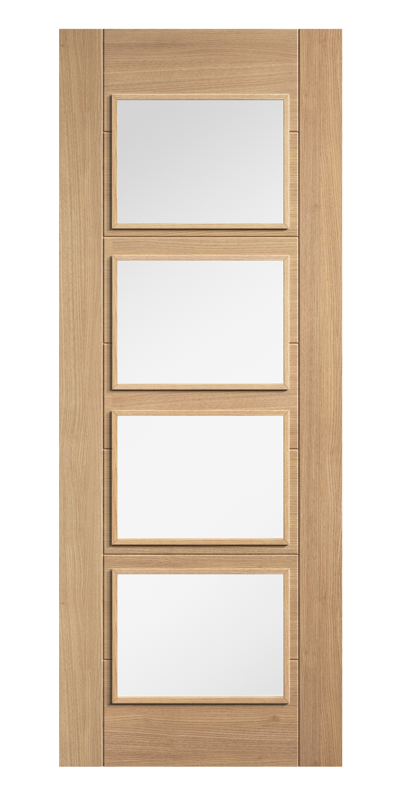 Oak Carini Glazed 4L Pre-Finished Internal Door